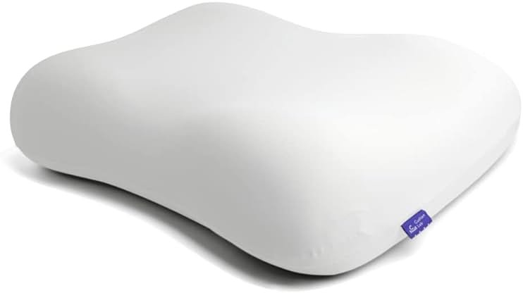 C CUSHION LAB Deep Sleep Pillow, Patented Ergonomic Contour Design for Side & Back Sleepers, Orthopedic Cervical Shape Gently Cradles Head & Provides Neck Support & Shoulder Pain Relief - Calm Grey - Product Image