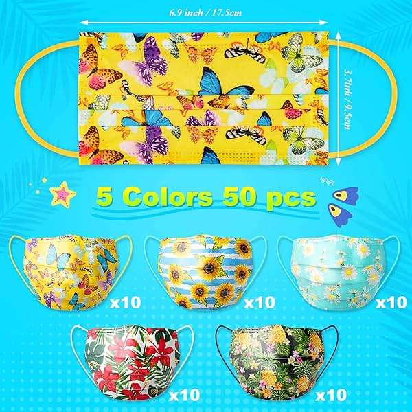 NiHealth Disposable Cute Face Masks for Adults Women Men, Breathable Mask with Elastic Earloop, Full Face Protection - Image 4