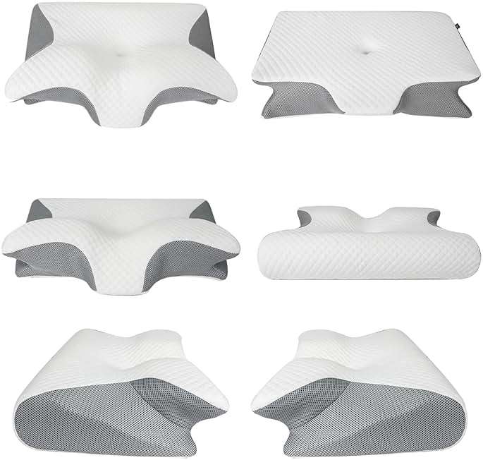 HOMCA Memory Foam Cervical Pillow, 2 in 1 Ergonomic Contour Orthopedic Pillow for Neck Pain, Contoured Support Pillows for Side Back Stomach Sleepers - Image 8