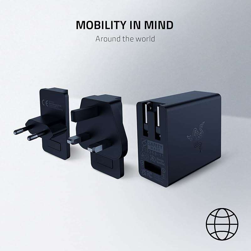 Razer USB-C 130W GaN Charger: 4 Ports - Super Fast Charging for Laptops, MacBook, iPad, iPhone, Samsung Galaxy - Charge Multiple Devices - Compact & Travel Ready - International Plugs Included - Black - Image 5