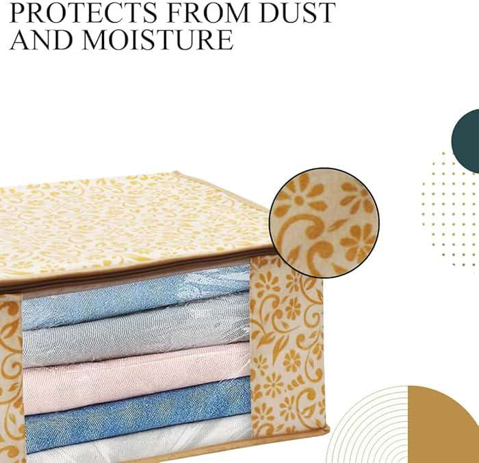 ANKIT INTERNATIONAL Non Woven Saree Cover Storage Bags for Clothes/Cloth storage bag | (PACK OF 7) - Image 6