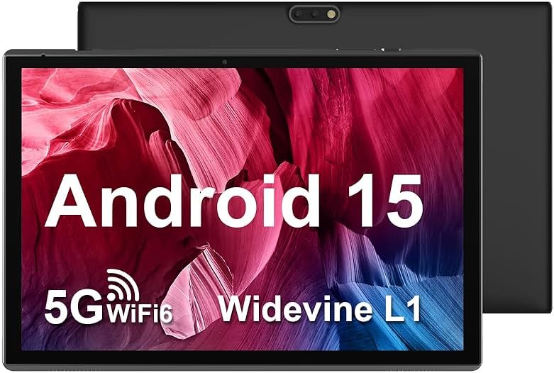 ZZB 10 inch Tablet Android 15 Tablet PC, 10.1" Android Tablets DDR4 8GB RAM 32GB ROM 2MP+8MP Dual Camera 5G WiFi-6 BT Support 1TB Expand 10 in IPS 6000mAh Battery Powerful Performance Tablets (Gray) - Product Image