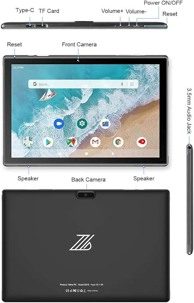 ZZB 10 inch Tablet Android 15 Tablet PC, 10.1" Android Tablets DDR4 8GB RAM 32GB ROM 2MP+8MP Dual Camera 5G WiFi-6 BT Support 1TB Expand 10 in IPS 6000mAh Battery Powerful Performance Tablets (Gray) - Image 7