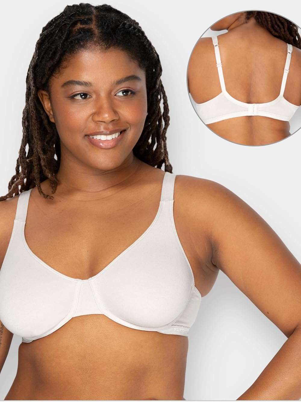 Fruit of the Loom Women's Unlined Underwire Bra - Cotton & Spandex Blend for Natural Shape and Flexibility - Image 4