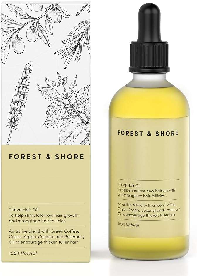 Forest & Shore Hair Growth Oil & Serum - Visibly Fuller, Thicker, Stronger Hair with Caffeine, Biotin & 13 Natural Oils - Rosemary, Castor & Argan Scalp Treatment for Women & Men - Vegan - Image 1