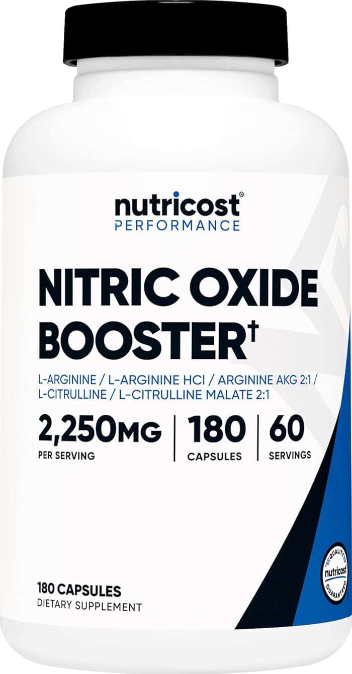 Nutricost Nitric Oxide Booster 2250mg, 180 Capsules - 750mg Per Casule, 60 Servings - Gluten Free and Non-GMO - Image 1