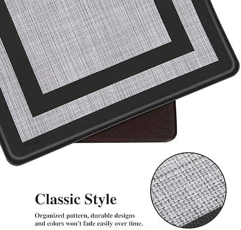 Mattitude Kitchen Mats Set of 2,Cushioned Anti-Fatigue Non-Skid Rug Sets Ergonomic Comfort Standing Mat for Kitchen, Floor, Office, Sink, Laundry, Black and Gray - Image 3
