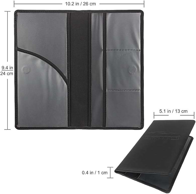 LumiMokki Premium Car Registration & Insurance Card Holder with Magnetic Shut, Vehicle Glove Box Car Organizer - For Documents, Cards, License (Black) - Image 2
