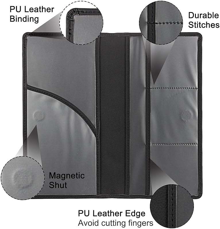 LumiMokki Premium Car Registration & Insurance Card Holder with Magnetic Shut, Vehicle Glove Box Car Organizer - For Documents, Cards, License (Black) - Image 3