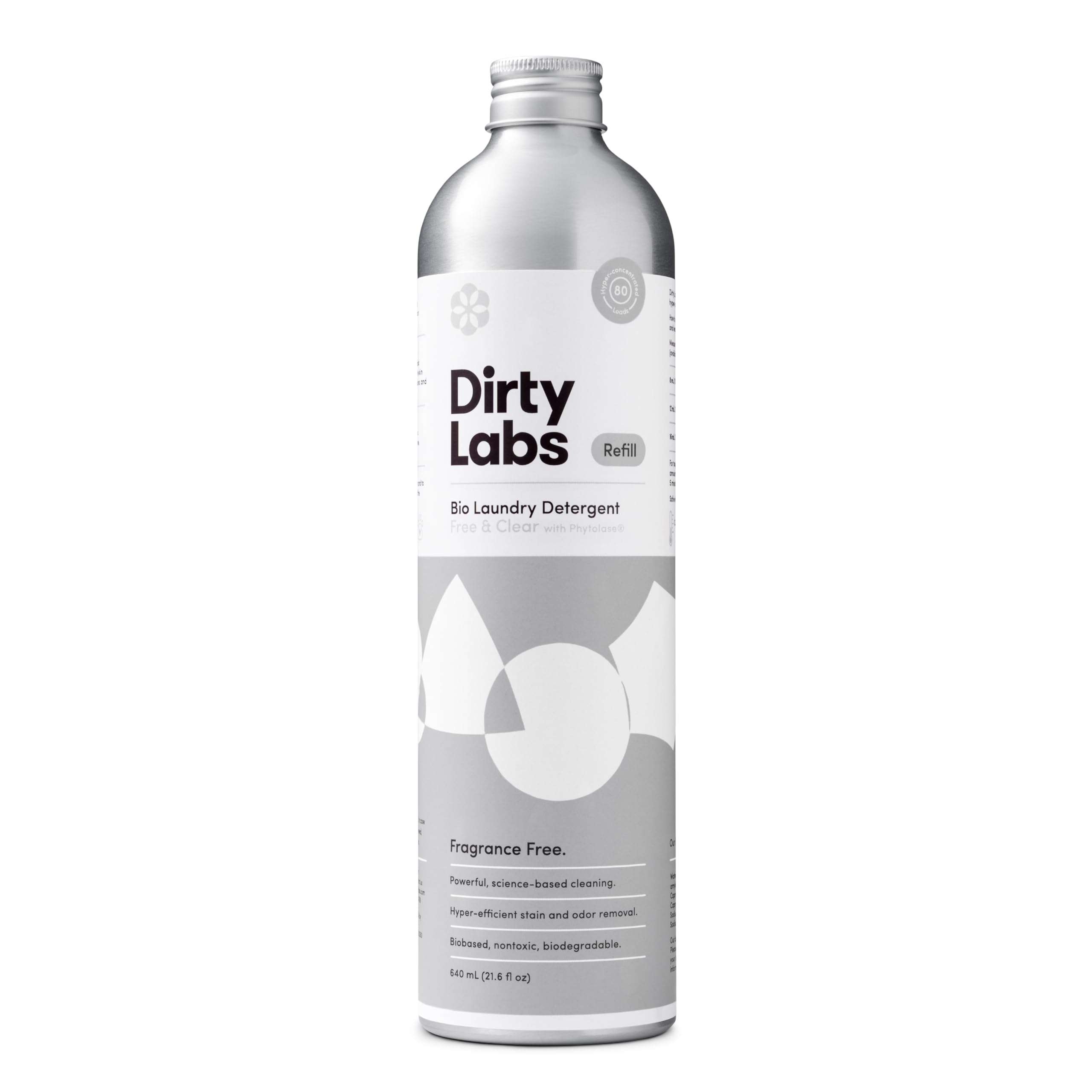 Dirty Labs | Scent Free | Bio Enzyme Liquid Laundry Detergent | 80 Loads (21.6 fl oz) | Hyper-Concentrated | High Efficiency & Standard Machine Washing | Nontoxic, Biodegradable | Stain & Odor Removal - Image 1