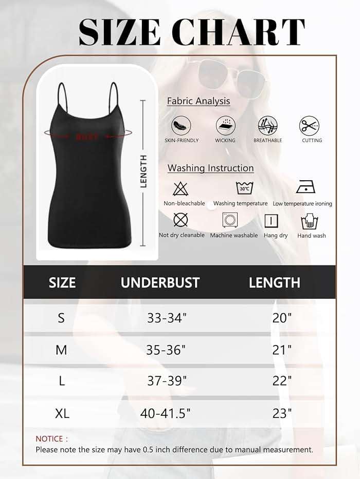 Air Curvey 4 Pack Camisole Tops for Women Basic Undershirt Tanks Adjustable Spaghetti Straps Camis Seamless Soft Layering Top - Image 6