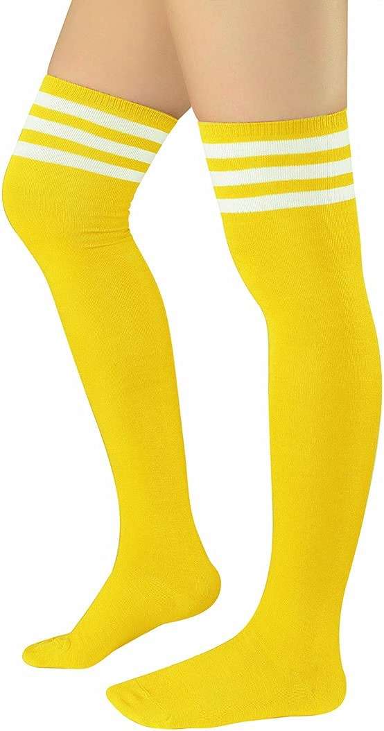 Century Star Thigh High Socks Striped Extra Long Tube for Women Over the Knee Athletic Sports Socks Plus Size Stockings - Image 1