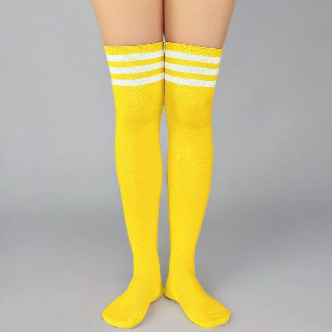 Century Star Thigh High Socks Striped Extra Long Tube for Women Over the Knee Athletic Sports Socks Plus Size Stockings - Image 5