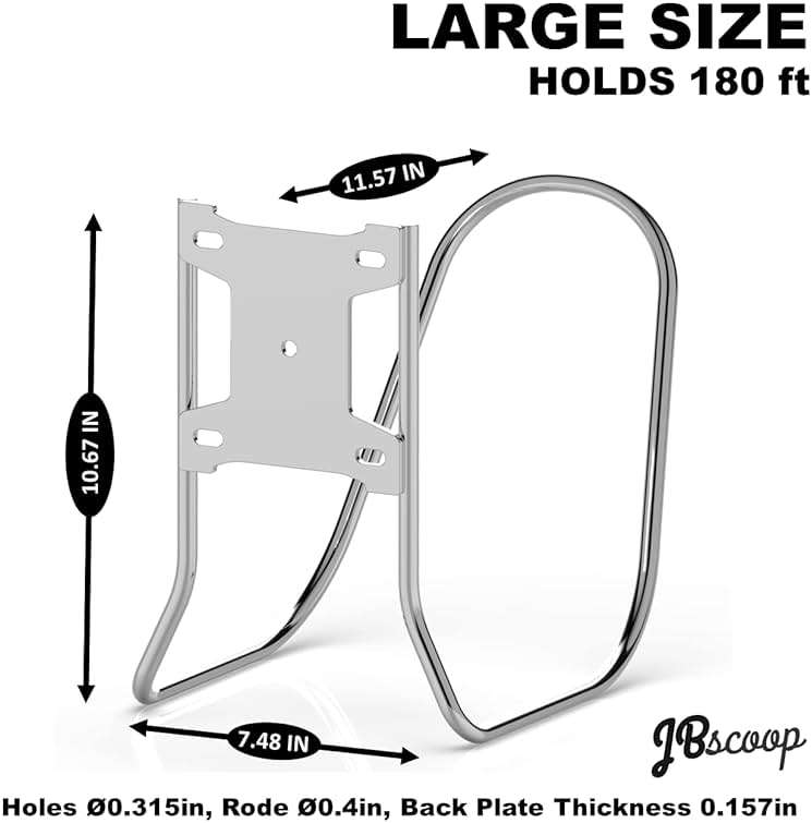 JBscoop Large Stainless Steel Hose Holder, Heavy Duty Hose Hanger (1) - Image 3