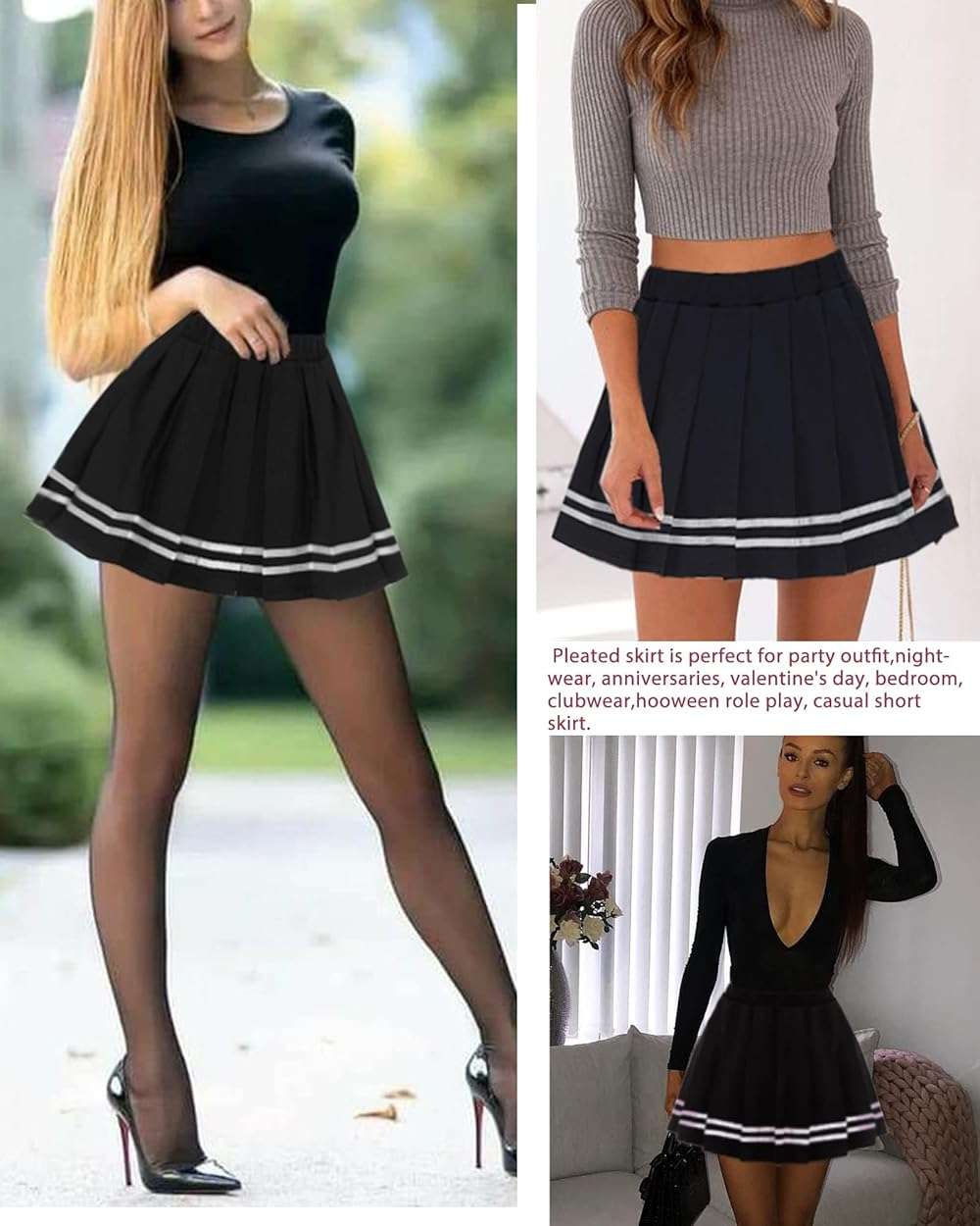 Avidlove Womens Pleated Skirt School Uniform Skirt Mini Skirt Pleated Cheer Skirt - Image 7