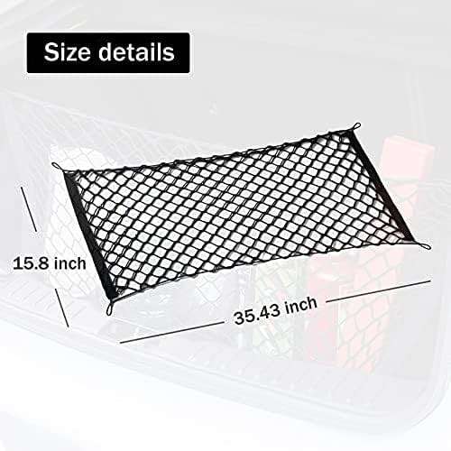 Amiss Cargo Net Stretchable, Car Exterior Accessories, Adjustable Elastic Trunk Storage Net with Hook for SUVs, Cars and Trucks (35.4x15.8 Inch) - Image 3
