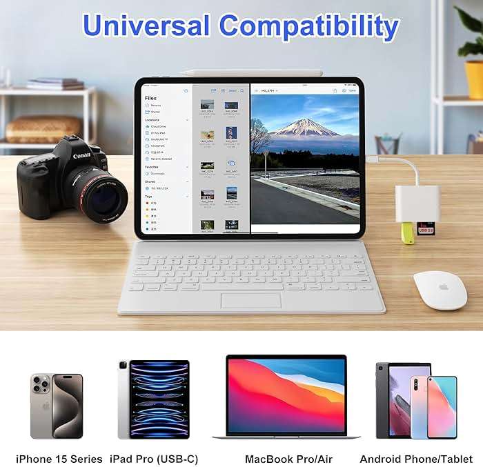SD Card Reader, USB 3.0 Type C High Speed to SD/TF Card Adapter for iPhone 17/16/15 Pro Max Memory Card Reader with SD MicroSD USB 3 Port for Mac/iPad/MacBook Pro/Air Android Phone Tablet(White) - Image 4