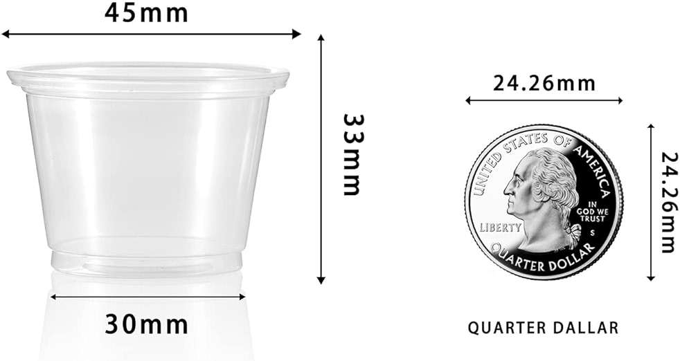 300 Count-1oz Plastic Shot Glasses Mini Disposable Cups Perfect Container for Jello Shots, Condiments, Tasting, Sauce, Dipping, Samples - Image 2