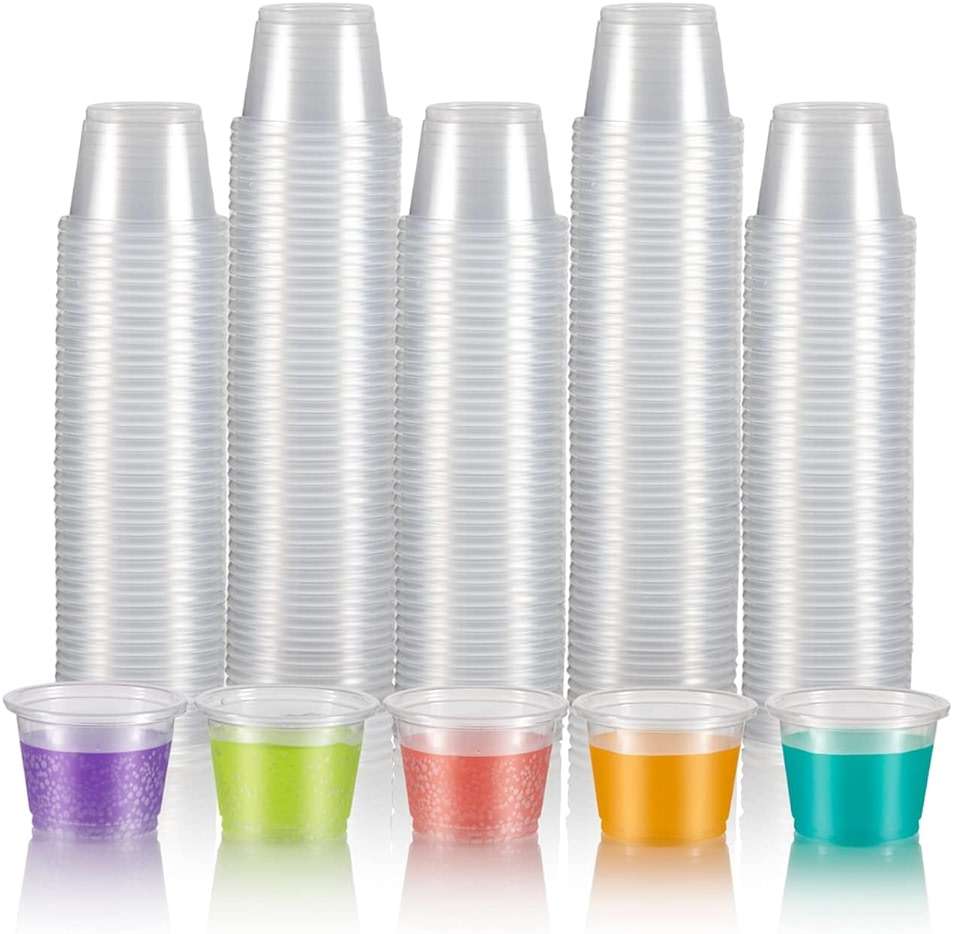 300 Count-1oz Plastic Shot Glasses Mini Disposable Cups Perfect Container for Jello Shots, Condiments, Tasting, Sauce, Dipping, Samples - Image 3