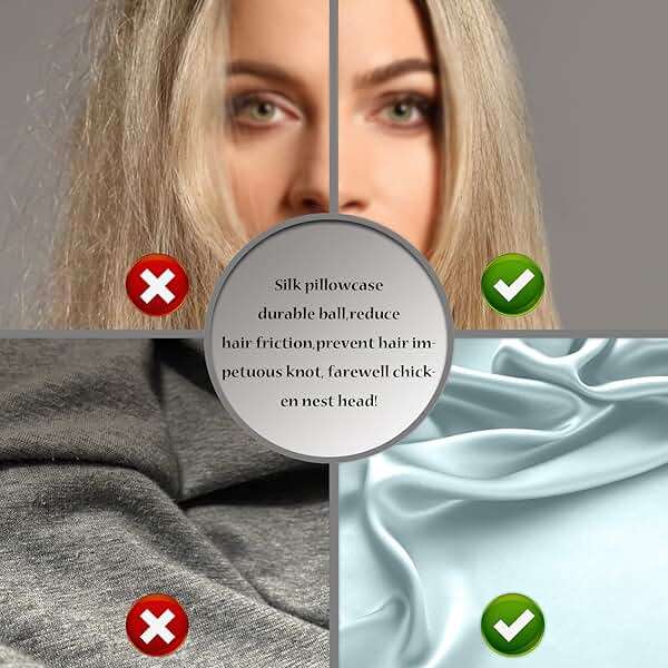 Mulberry Silk Pillowcase for Hair and Skin Standard Size 20"X 26" with Hidden Zipper Soft Breathable Smooth Cooling Pillow Covers for Sleeping(Haze Blue,1Pcs) - Image 5