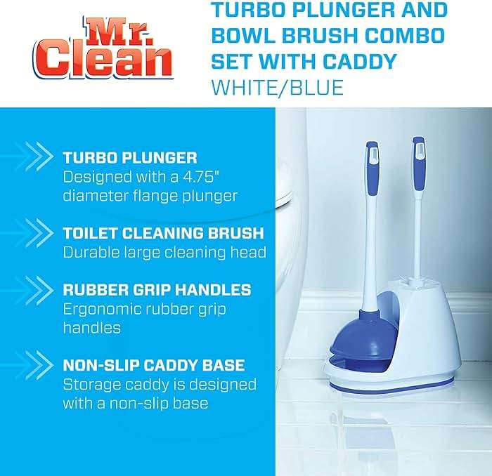 Mr. Clean Toilet Bowl Brush and Plunger Caddy Combo (Set of 2) - Image 2