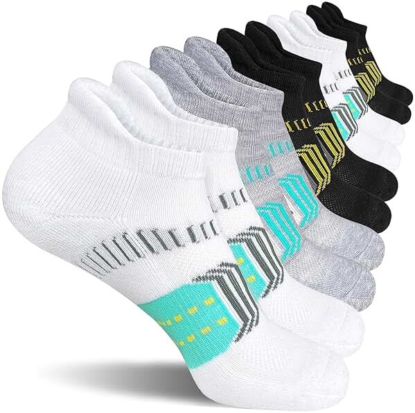 suaskk Womens Athletic Cushioned Anti-Blister Comfort Running Ankle Socks 5 Pairs - Product Image