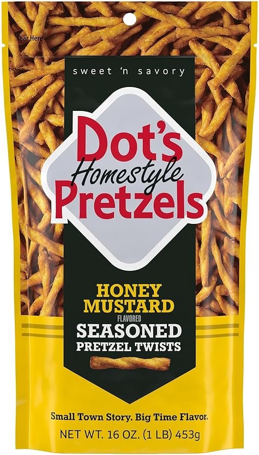 Dot's Homestyle Pretzels Honey Mustard Seasoned Pretzel Twist Snack, 16oz Grocery Sized Bag - Product Image