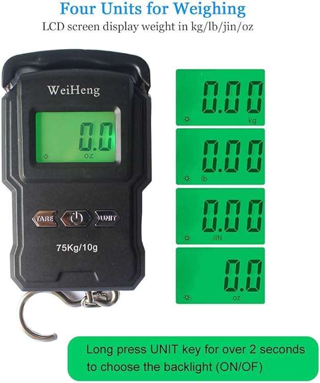 YAGSUW Rechargeable Lugagge Scale Portable Electronic Hook Scale Digital Hanging Bag Luggage Weight Scale Fishing Scale with Measuring Tape 165Lb Black - Image 3