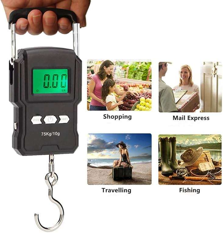 YAGSUW Rechargeable Lugagge Scale Portable Electronic Hook Scale Digital Hanging Bag Luggage Weight Scale Fishing Scale with Measuring Tape 165Lb Black - Image 4