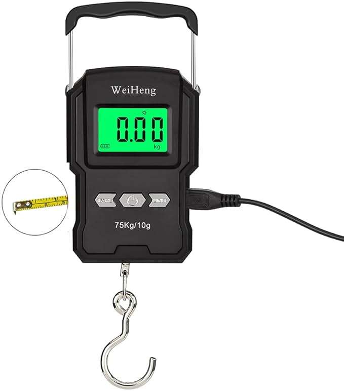 YAGSUW Rechargeable Lugagge Scale Portable Electronic Hook Scale Digital Hanging Bag Luggage Weight Scale Fishing Scale with Measuring Tape 165Lb Black - Image 8