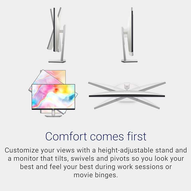 Dell S2722DC Monitor - 27-inch WQHD (2560x1440) 75Hz 4Ms Display, AMD FreeSync, Built in Speaker, USB Type-C Connectivity, Height/Pivot/Swivel/Tilt Adjust - Platinum Silver - Image 4