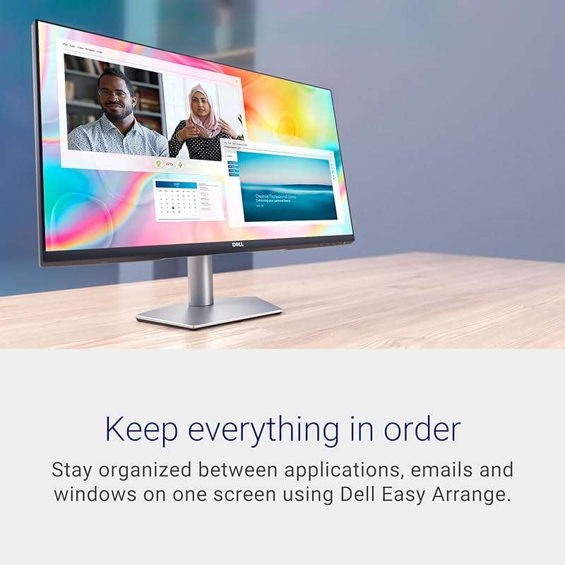 Dell S2722DC Monitor - 27-inch WQHD (2560x1440) 75Hz 4Ms Display, AMD FreeSync, Built in Speaker, USB Type-C Connectivity, Height/Pivot/Swivel/Tilt Adjust - Platinum Silver - Image 7
