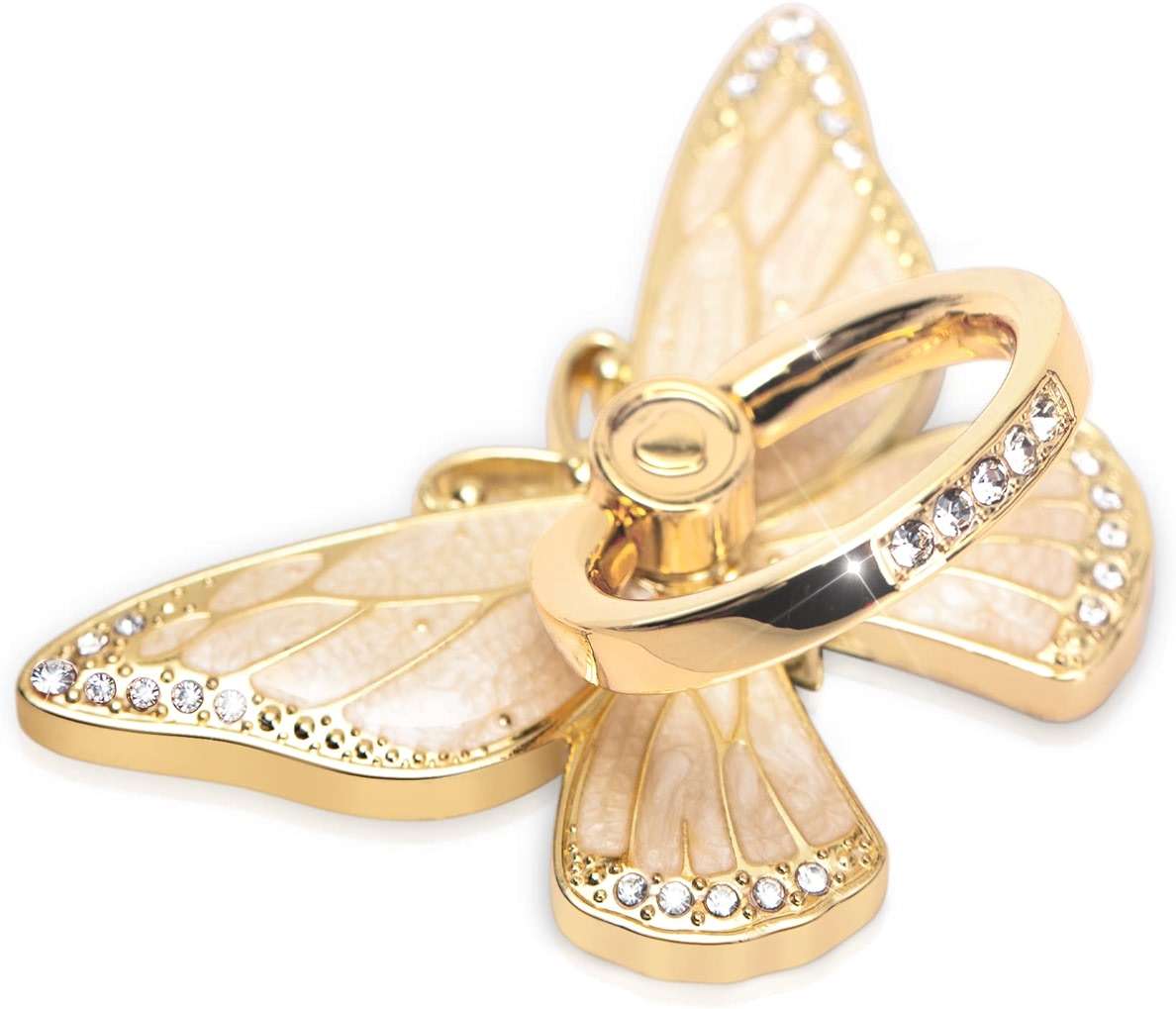 Doflyesky Butterfly Cell Phone Ring Grip Holder, 360 Degrees Rotation Phone Ring Grip Stand, Metal Finger Kickstand Compatible with iPhone, Samsung Galaxy, Android Phone - Image 1