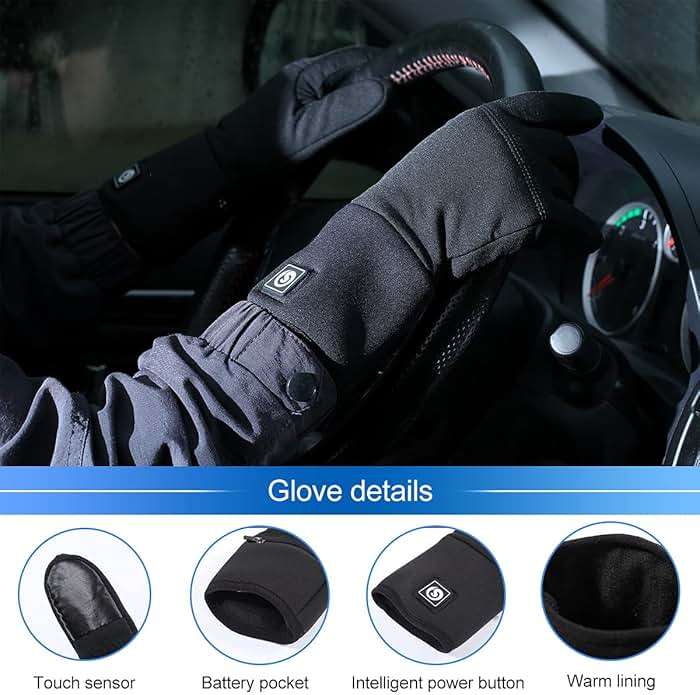 SAVIOR HEAT Heated Gloves, Battery Electric Heated Glove Liners for Men Women Ultra-Thin Hand Warmers Rechargeable Touchscreen Winter Gloves for Outdoor Sports, Black - Image 5