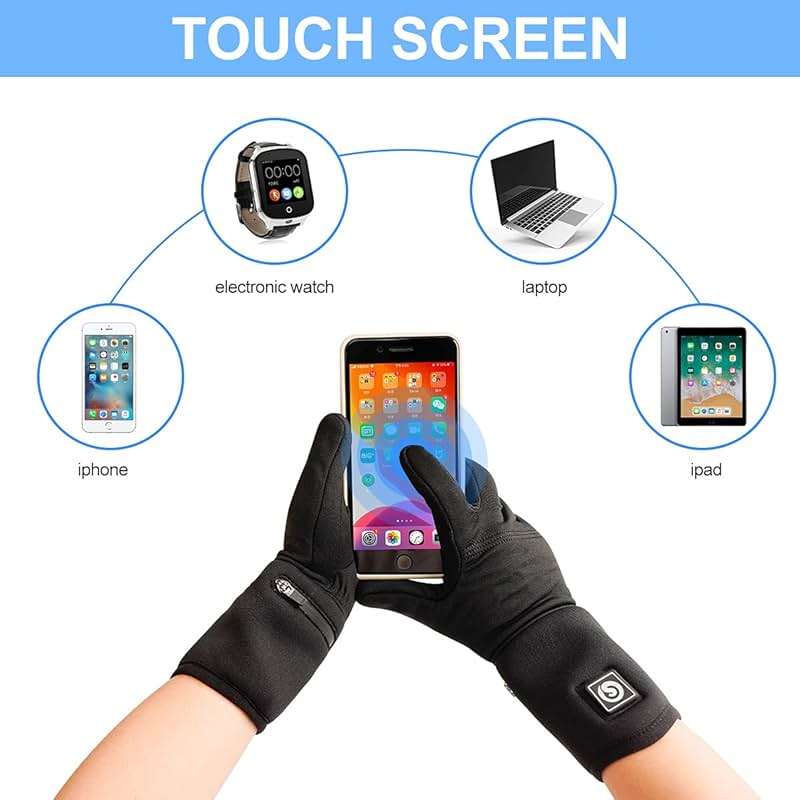 SAVIOR HEAT Heated Gloves, Battery Electric Heated Glove Liners for Men Women Ultra-Thin Hand Warmers Rechargeable Touchscreen Winter Gloves for Outdoor Sports, Black - Image 6