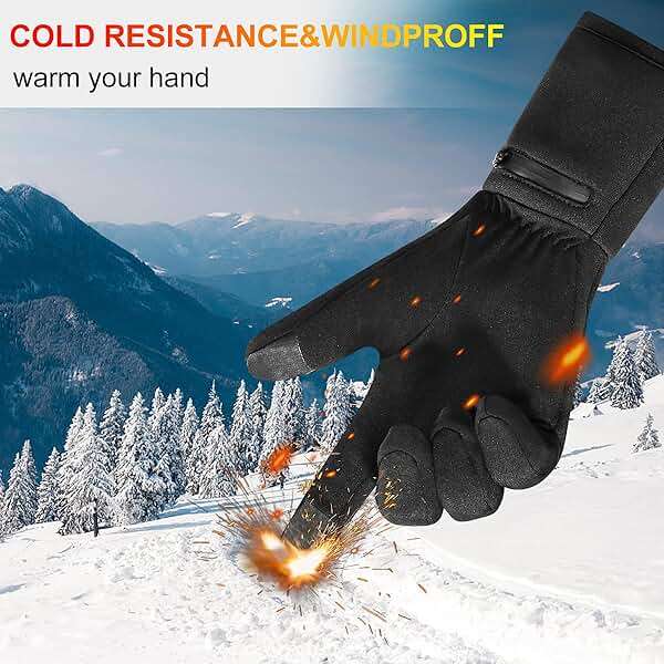 SAVIOR HEAT Heated Gloves, Battery Electric Heated Glove Liners for Men Women Ultra-Thin Hand Warmers Rechargeable Touchscreen Winter Gloves for Outdoor Sports, Black - Image 7