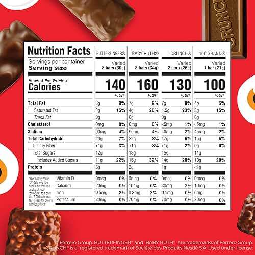 Assorted Butterfinger, Crunch, and Baby Ruth Mini Chocolates, 135 count Party Pack, 55.3 oz - Image 2