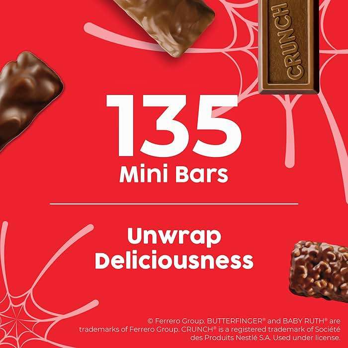Assorted Butterfinger, Crunch, and Baby Ruth Mini Chocolates, 135 count Party Pack, 55.3 oz - Image 4
