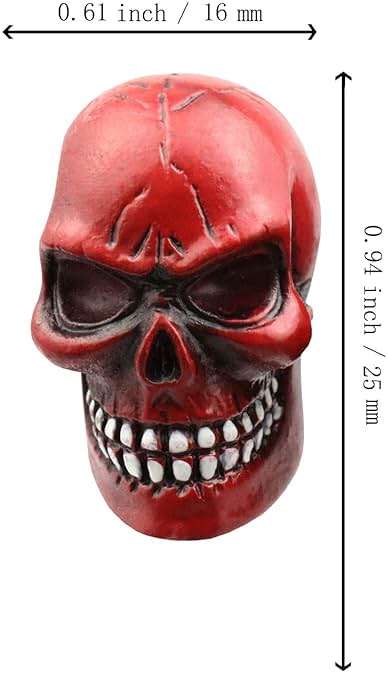 Bashineng Cars Tires Valve Stem Caps Cover Dustproof Cool Skull Head Universal Fit Most of Cars SUV Bike Trucks Motorcycles 4 Pcs/Set (red) - Image 3