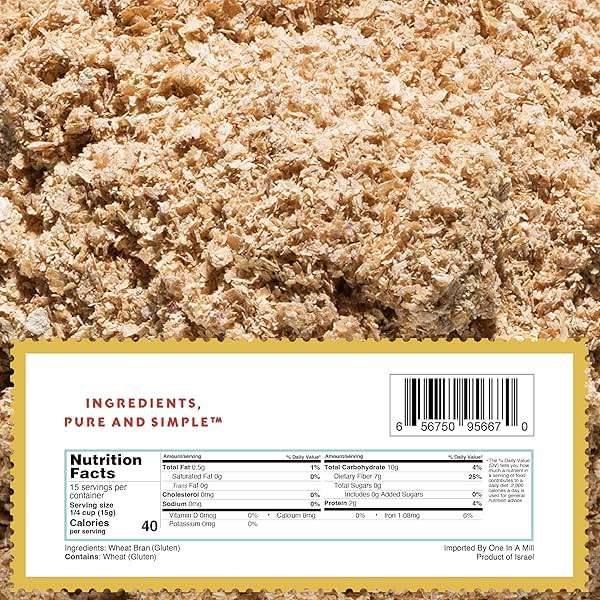 One in a Mill High Fiber Wheat Bran | All-Natural for Baking, Toasting, Cereals, Smoothies, Muffins & Cookies | Vegan, Kosher | 8.8oz - Image 7