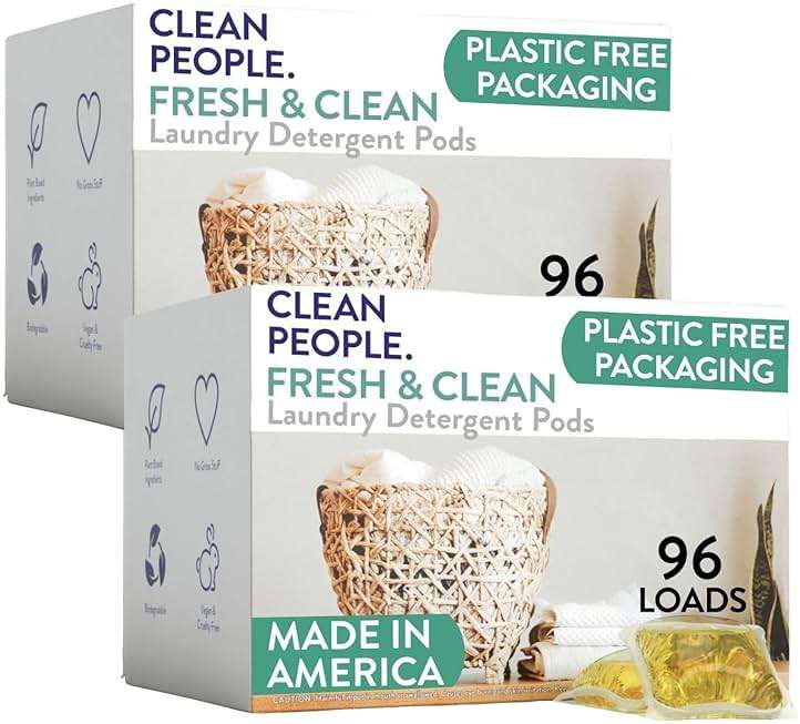 The Clean People Laundry Detergent Pods - Hypoallergenic Laundry Pods - Ultra Concentrated, Recyclable Packaging, Stain Fighting - Fresh Scent, 192 Pack - Image 1