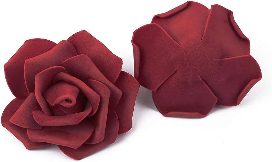 Artificial Rose Flowers,100 pcs Foam Rose Bulk Burgundy Fake Flower Heads for DIY Wedding Bouquets Rose Wall Kissing Balls Bridal Shower Centerpieces Arrangements Party Tables Decorations(Burgundy) - Image 4