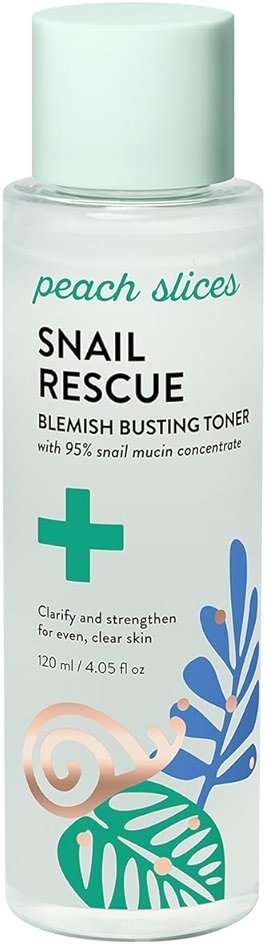 Peach Slices - Snail Rescue Blemish Busting Toner (4.05 oz) - 95% Snail Mucin Concentrate - Clarify, Strengthen, Balance - Hyaluronic Acid & CICA - Clean & Cruelty Free - Korean Skin Care & Beauty - Product Image