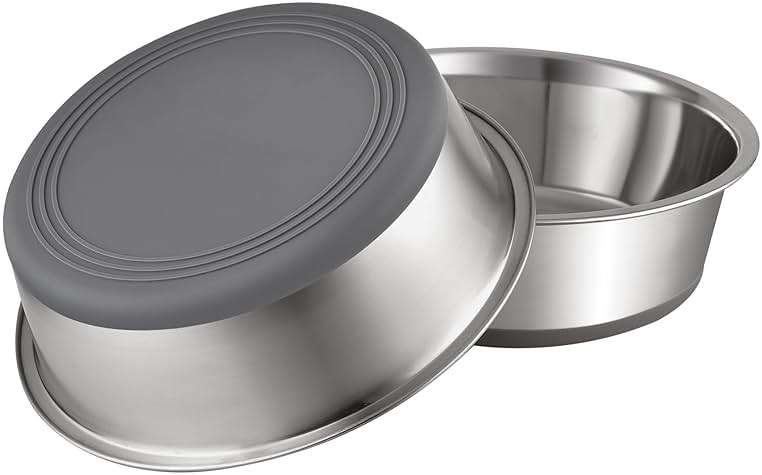 PEGYY11 Nonslip Stainless Steel Dog Bowls, 3.8 US Cup, 2 Count - Image 1