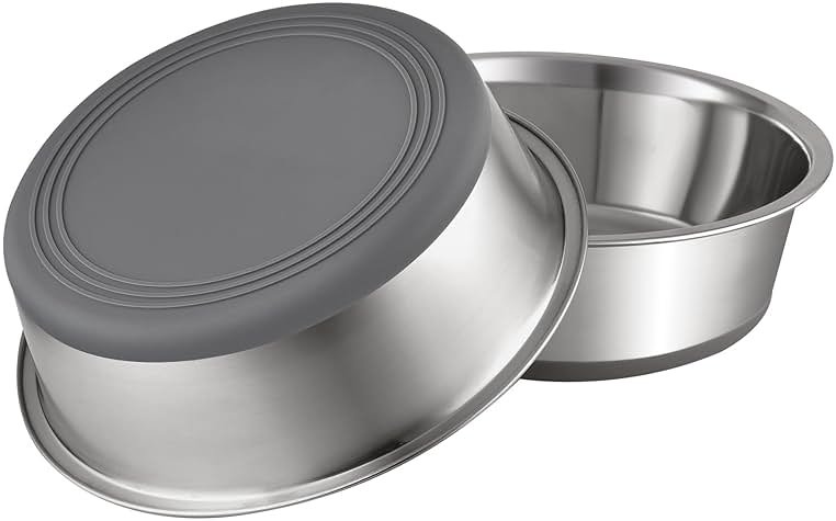 PEGYY11 Nonslip Stainless Steel Dog Bowls, 3.8 US Cup, 2 Count - Product Image