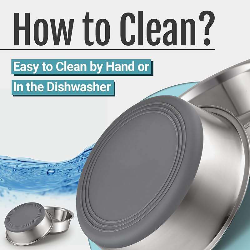 PEGYY11 Nonslip Stainless Steel Dog Bowls, 3.8 US Cup, 2 Count - Image 6