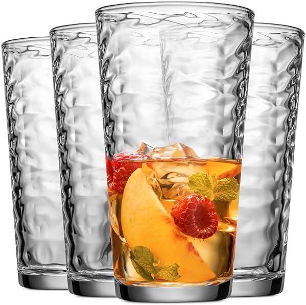 Glaver's Drinking Glasses Set of 10 Highball Glass Cups, 17 Oz Cooler Glassware. Home and Bar Everyday Basic Drinkware Elegant Kitchen Glasses for Water, Juice, Cocktails, Iced Tea. - Image 4