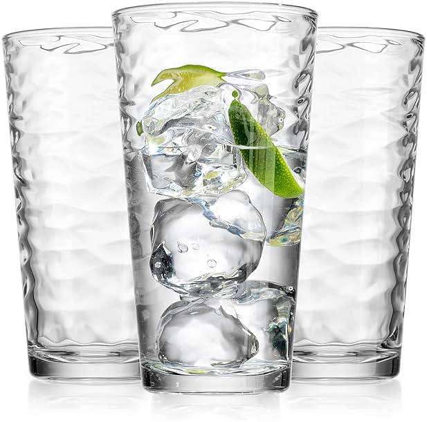 Glaver's Drinking Glasses Set of 10 Highball Glass Cups, 17 Oz Cooler Glassware. Home and Bar Everyday Basic Drinkware Elegant Kitchen Glasses for Water, Juice, Cocktails, Iced Tea. - Image 7