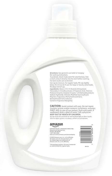 Amazon Basics Concentrated Liquid Laundry Detergent, Lavender Scent, HE Compatible, 110 Loads, 82.5 Fl Oz (Previously Solimo) - Image 2
