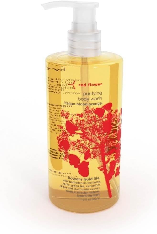 Red Flower Italian Blood Orange Purifying Body Wash – Cleanse & Hydrate Botanical Shower Gel with Organic Fruit & Leaf Extracts for Hydrated, Radiant Skin (10 oz) - Product Image
